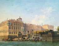 Bohnstedt Ludwig Franz Karl Neva Embankment by the Western Facade of the Winter Palace - Hermitage